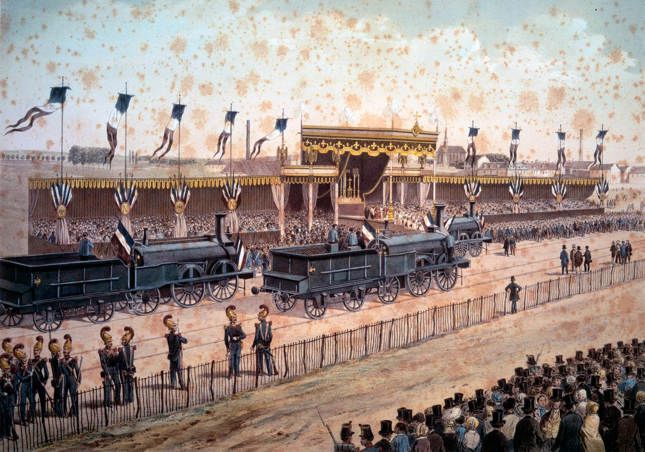 Transporte: inauguración de la línea ferroviaria entre París y Estrasburgo de Unknown artist