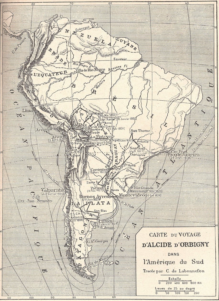 Mapa de viaje de Alcide d
