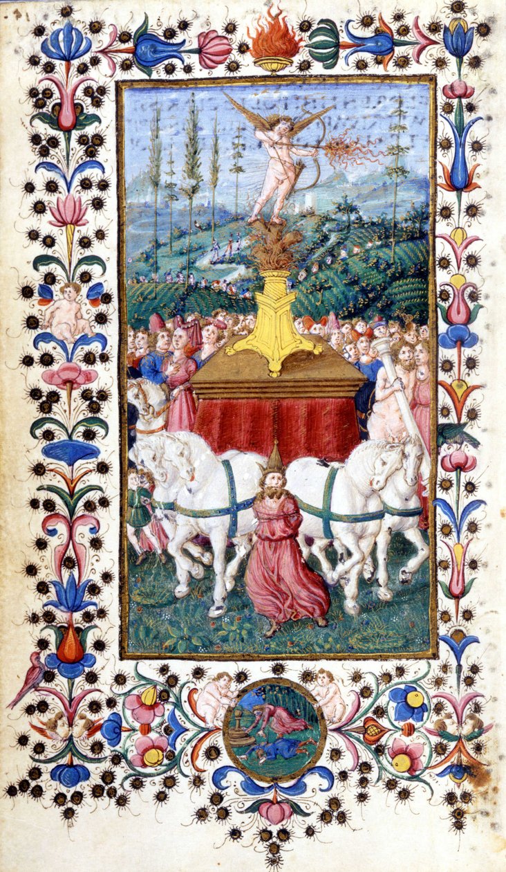 Triunfo del Amor por Francesco Petrarca. Manuscrito del siglo XV. Trivulziana, Milán de Unknown artist