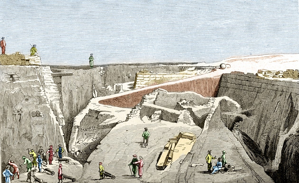 Excavaciones de Troya dirigidas por Heinrich Schliemann, siglo XIX. de Unknown artist