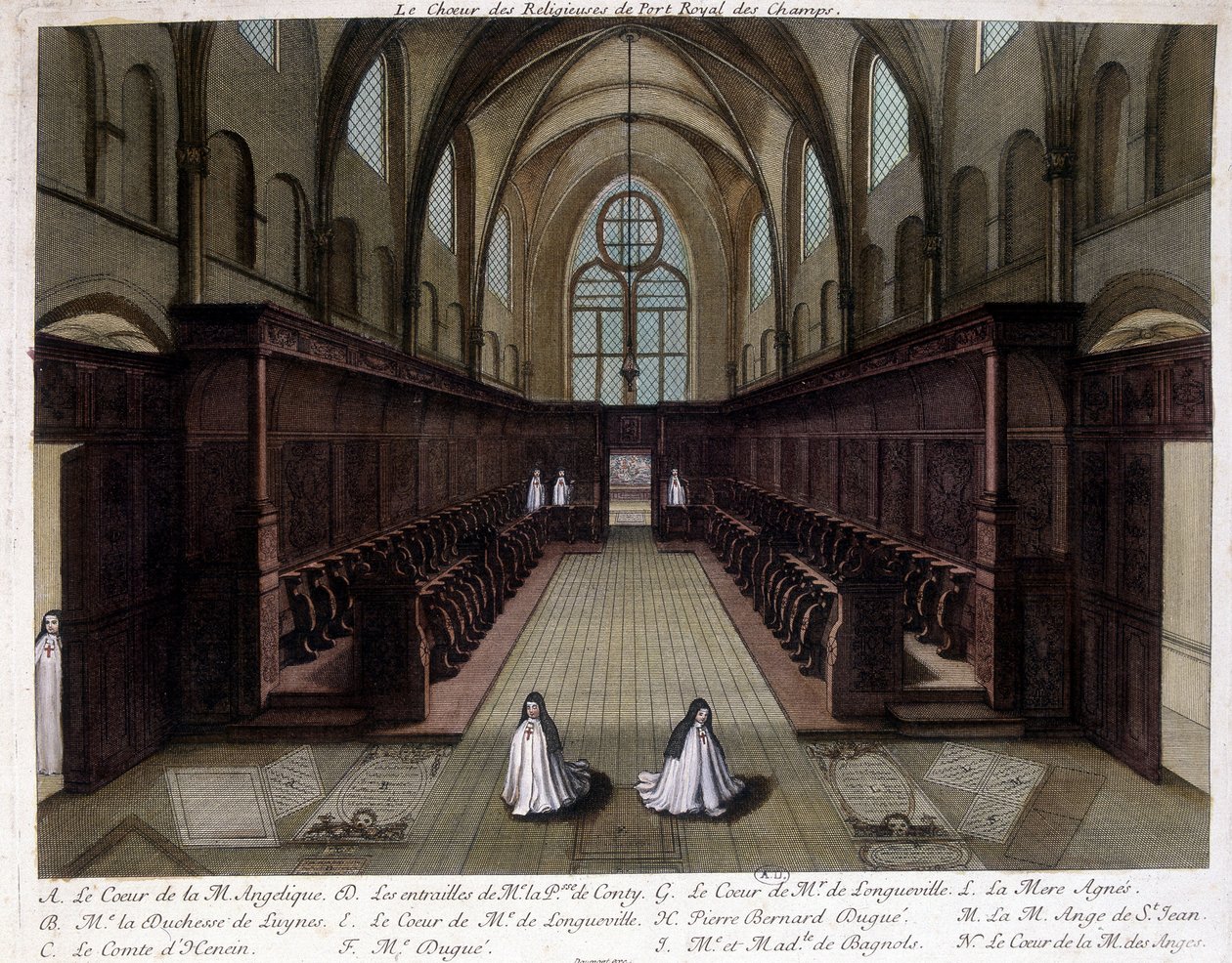 Dos monjas rezando en la abadía de Port Royal des Champs (Port-Royal-des-Champs) de Unknown artist