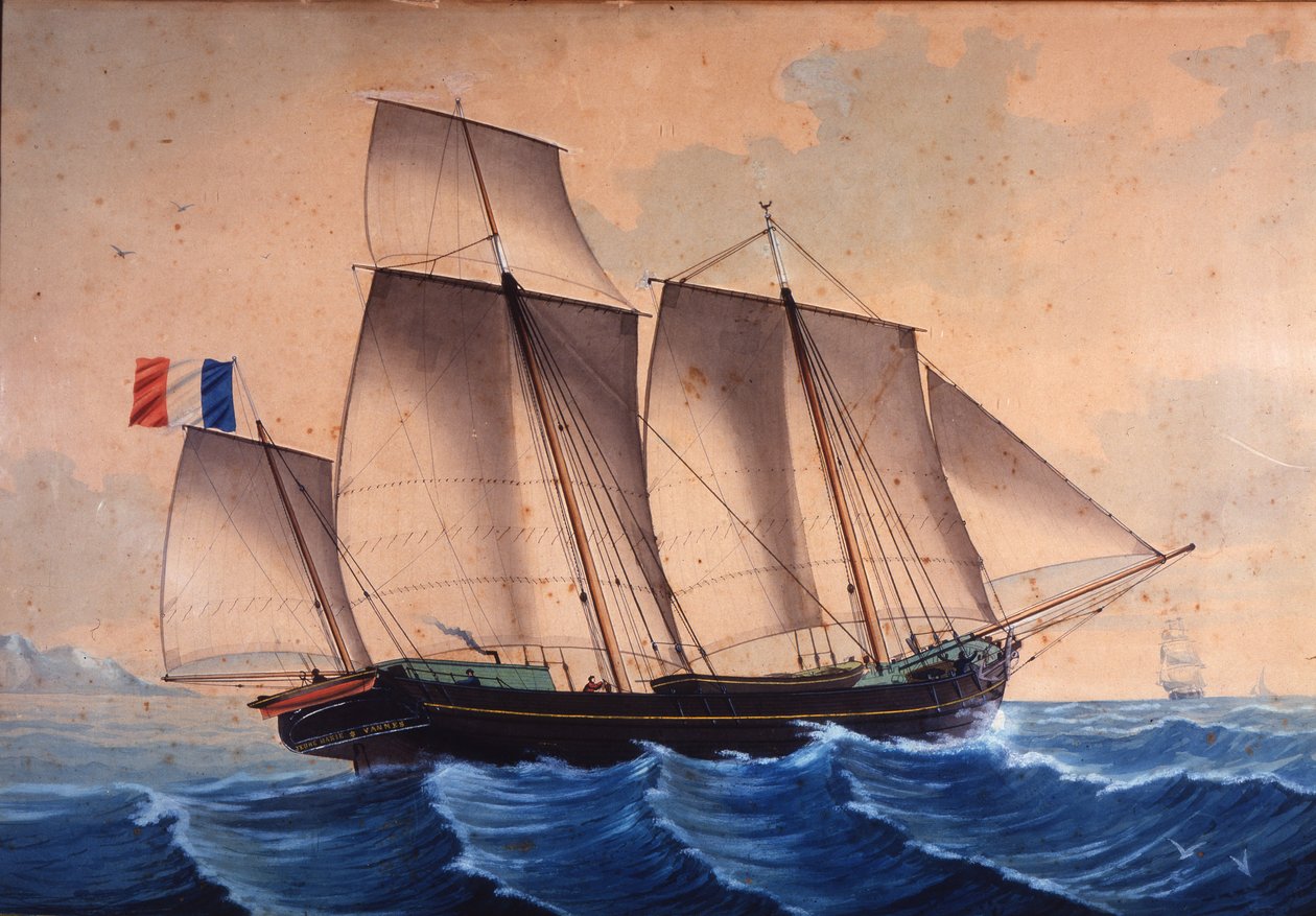 Un lugre o un chasse-marée “Jeune Marie - Vannes” de Unknown artist