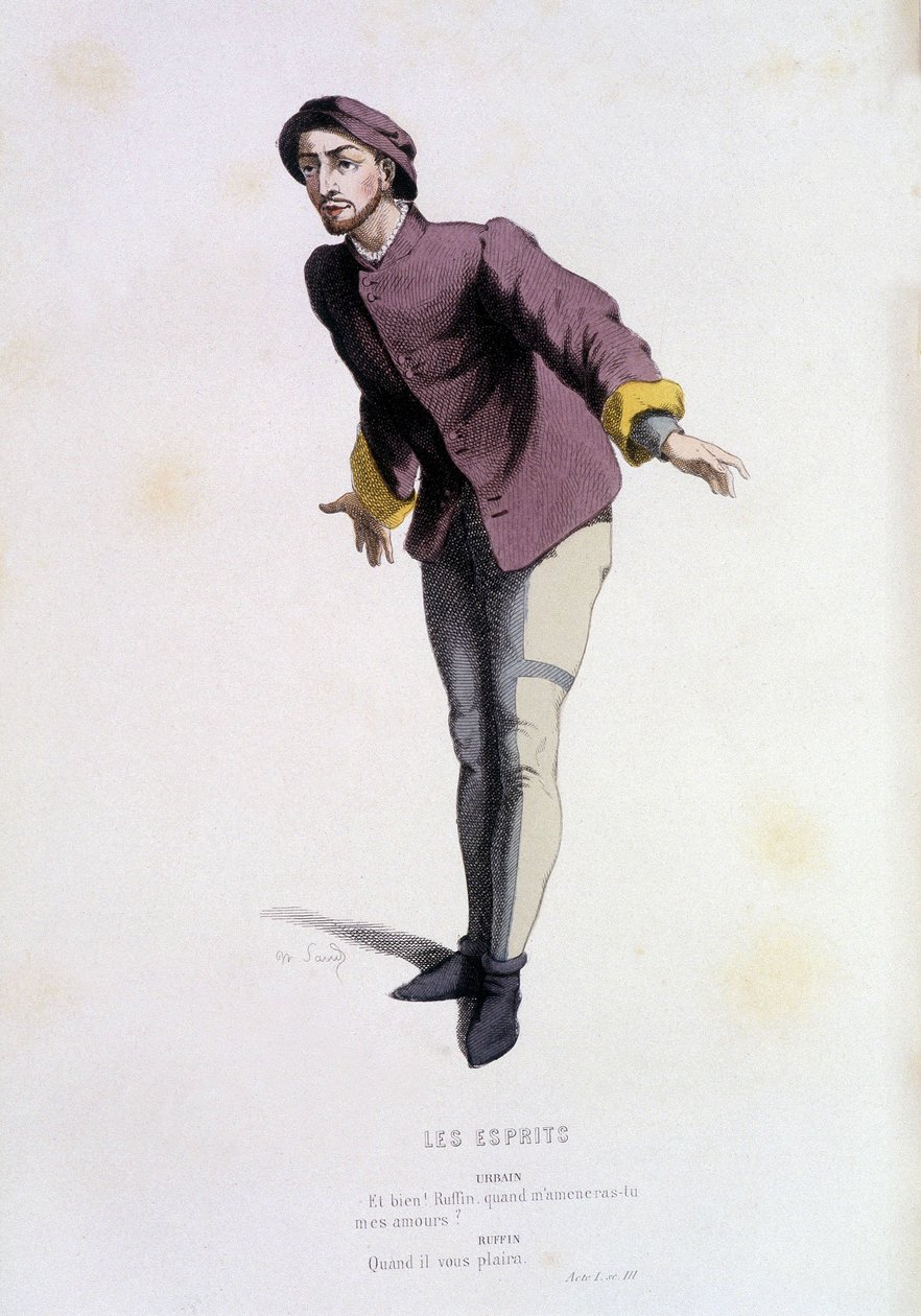 Urbain en “los espíritus” (por Pierre de Larivey en 1579), en “El teatro francés en los siglos XVI y XVII anteriores a Molière” por Edouard Fournier. de Unknown artist