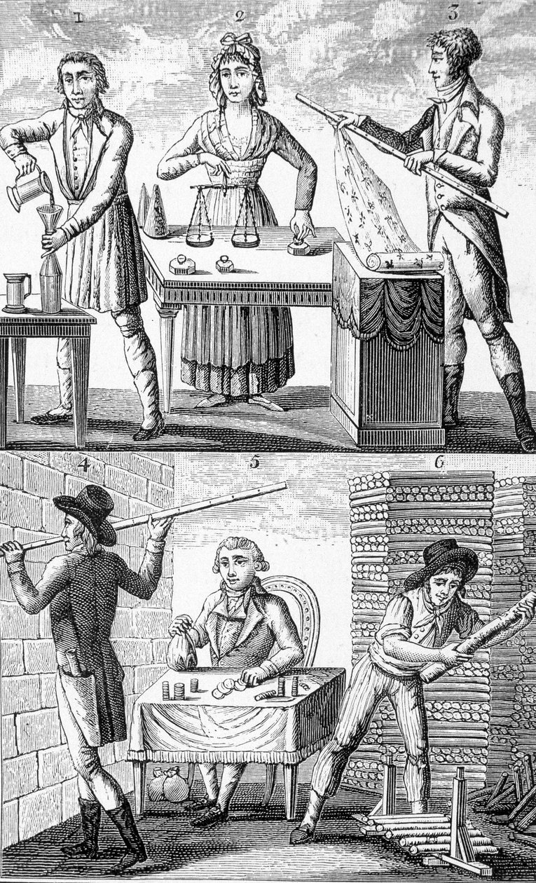 Uso de nuevos pesos y medidas en 1795 de Unknown artist