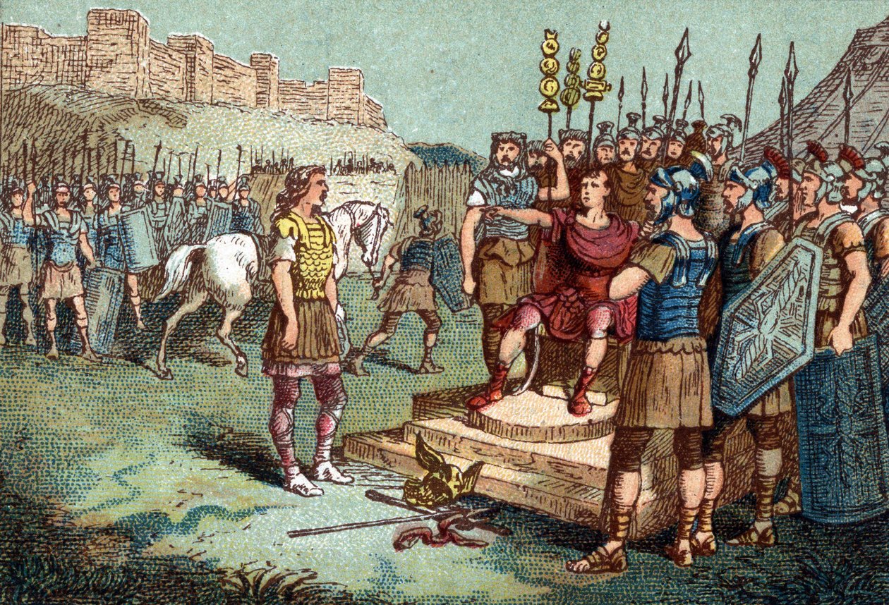 Vercingétorix, líder galo, se rindió a Julio César en 52 a.C. de Unknown artist