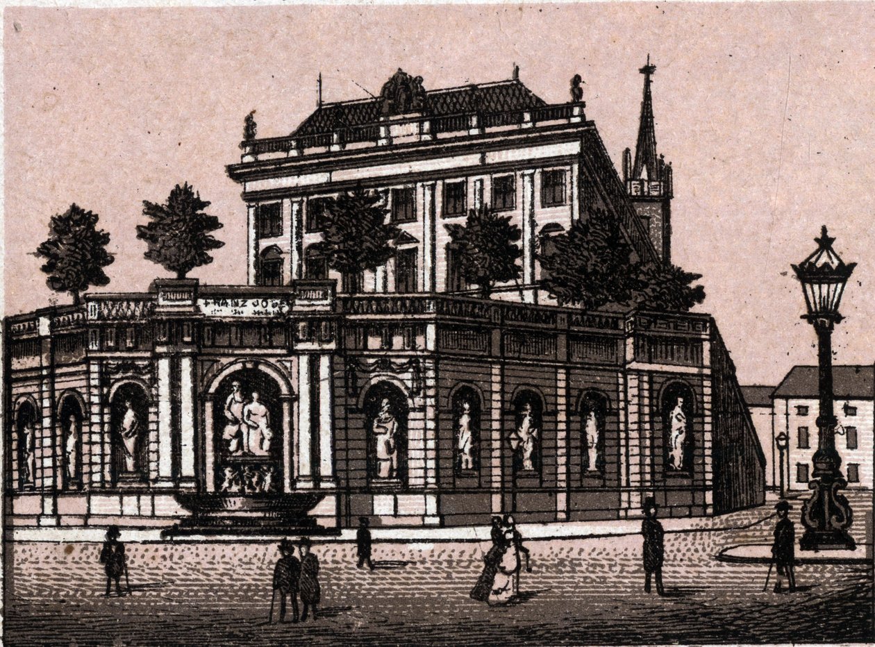 Viena, Austria: vista de la fuente François Joseph. en "El mundo ilustrado 168 vistas" Sin fecha (finales del siglo XIX) de Unknown artist