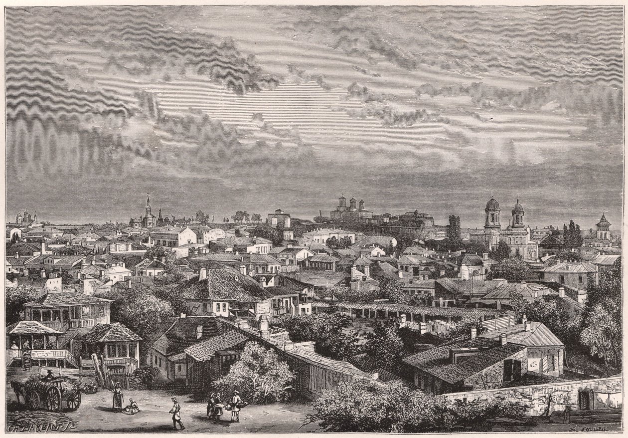 Vista de Bucarest durante el siglo XIX de Unknown