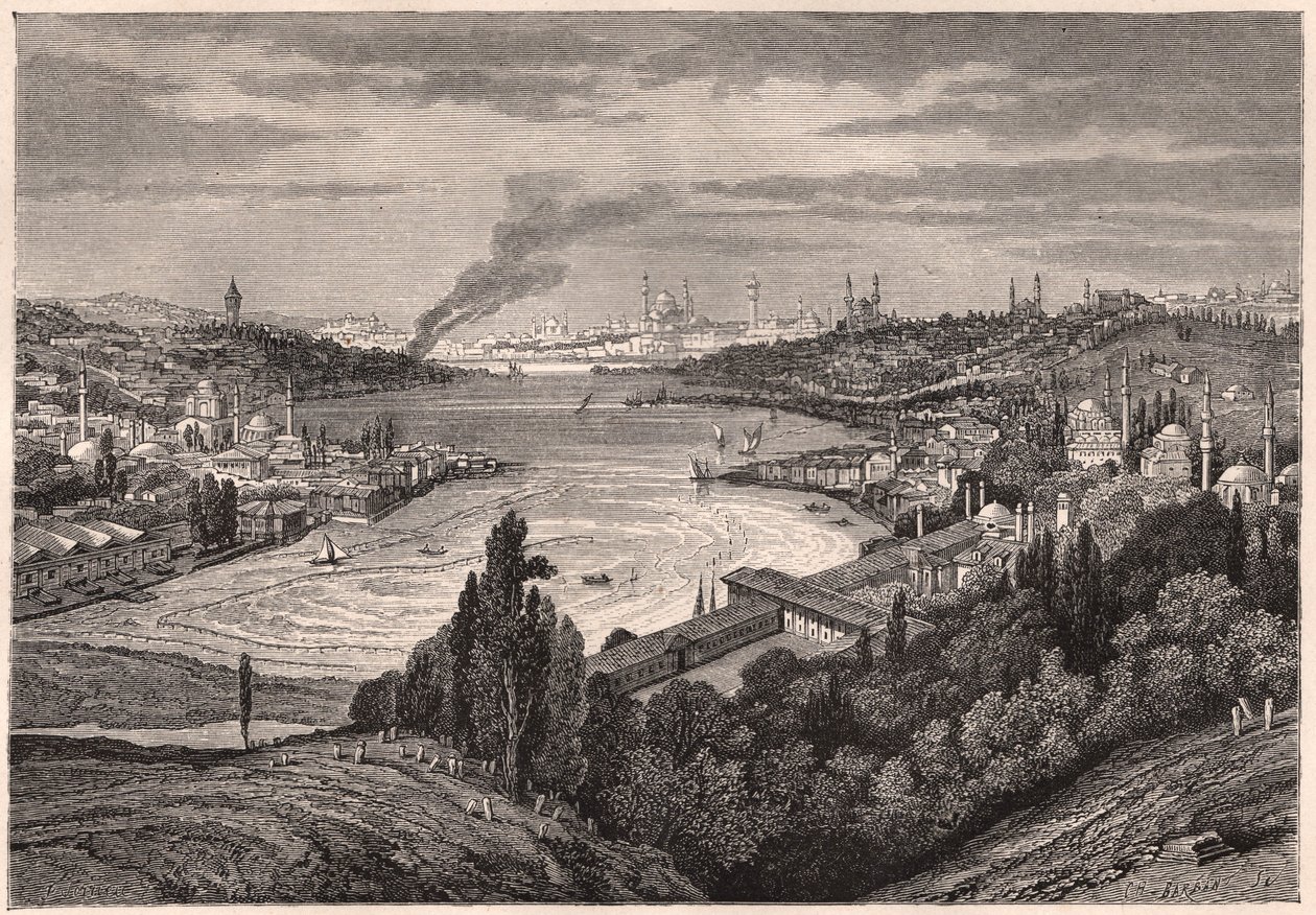 Vista de Constantinopla, ahora Estambul, y el Cuerno de Oro durante el siglo XIX de Unknown