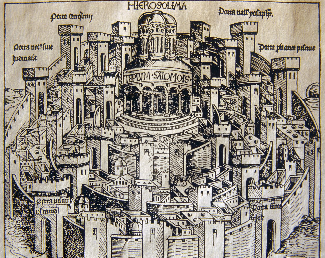 Vista de Jerusalén en la Edad Media de Unknown artist