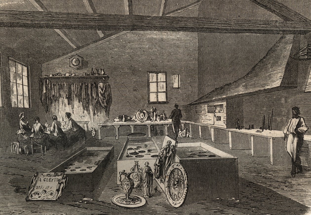Vista de los talleres de galvanoplastia del Sr. Gueyton. de Unknown artist