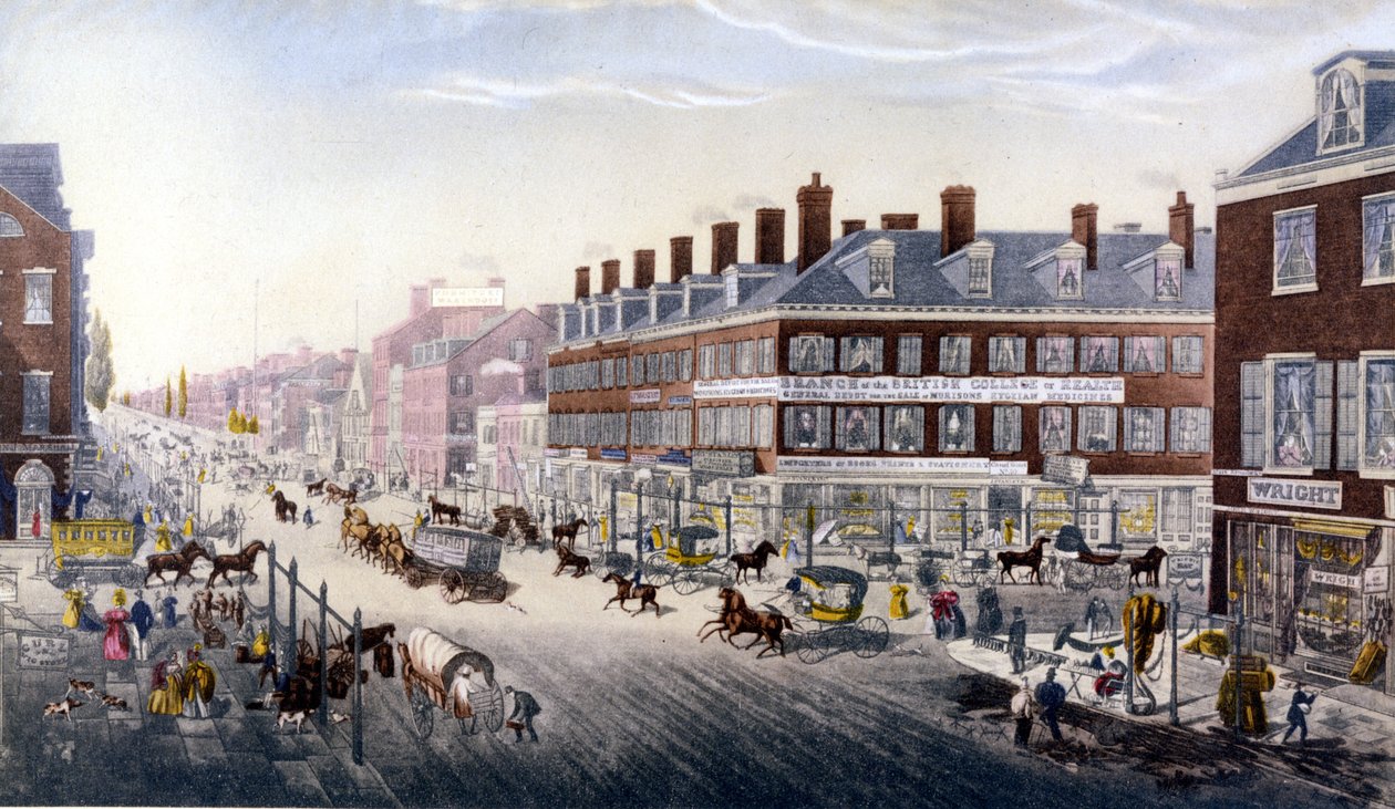 Vista de Nueva York: Broadway. Grabado de 1840. de Unknown artist