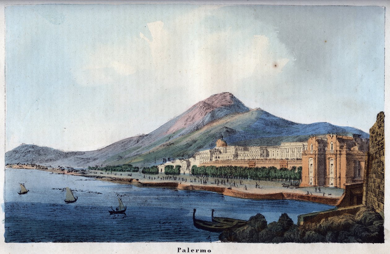 Vista de Palermo en el siglo XIX - grabado de 