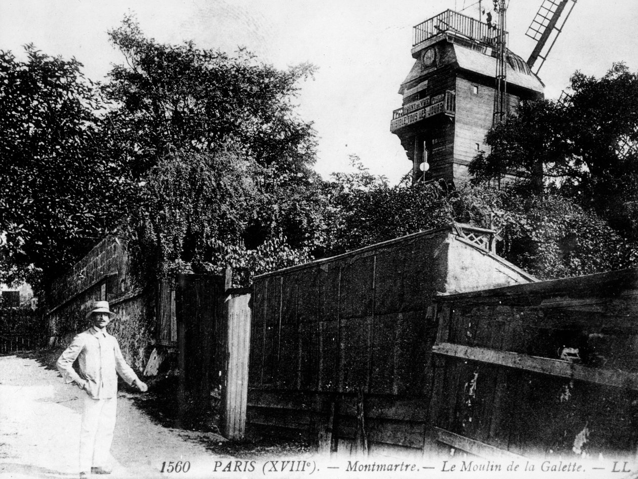 Vista de París: Le Moulin de la Galette, Barrio Montmartre de Unknown artist