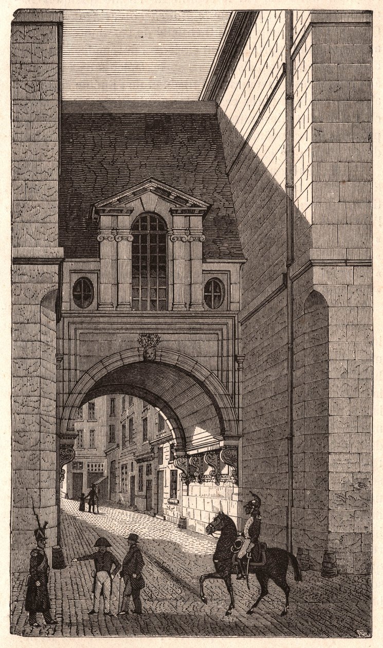 Vista de un edificio renacentista del período de Enrique II en la calle Nazareth en París, Francia de Unknown