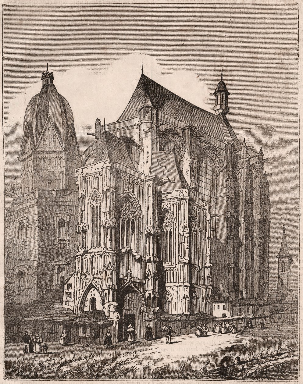 Vista de la Catedral de Aquisgrán, Renania del Norte-Westfalia, Alemania de Unknown