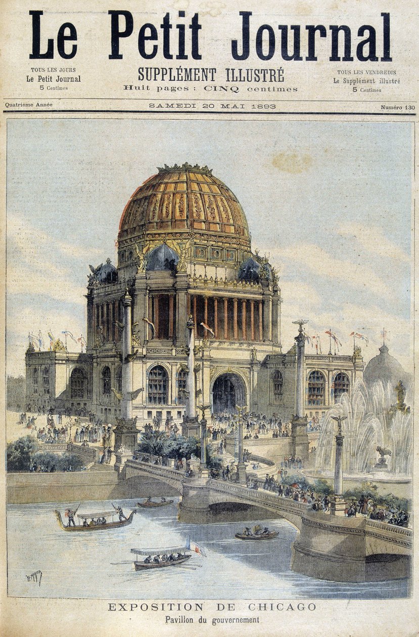 Vista de la Exposición de Chicago: El Palacio del Gobierno - en “El Pequeño Diario” de Unknown artist