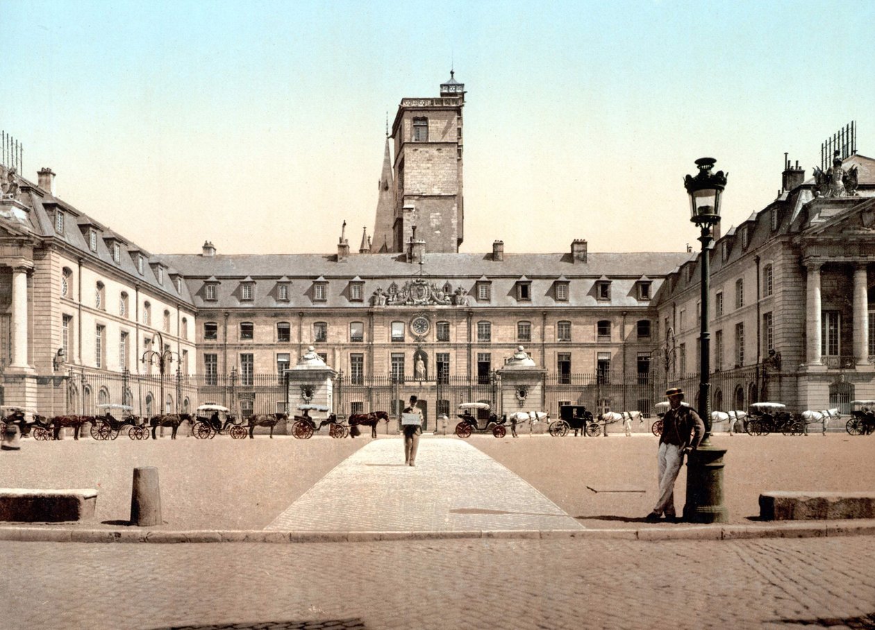 Vista del Ayuntamiento de Dijon. Foto cromo c. 1890. de Unknown artist