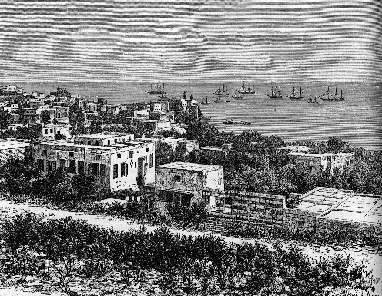 Vista de la ciudad de Beirut. Grabado en “The Journal of Youth” de Unknown artist