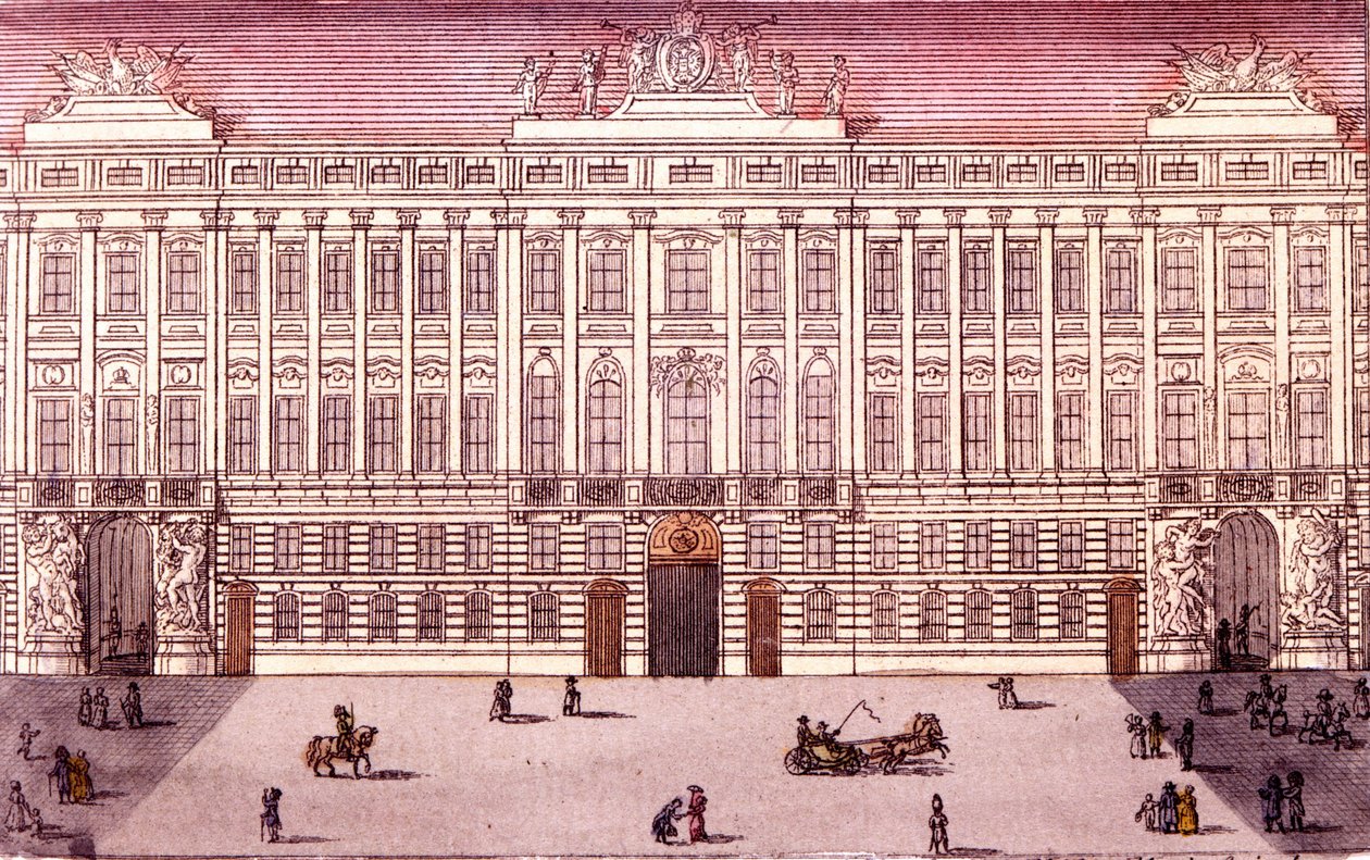 Vista de la Cancillería Imperial en Viena, Austria. Grabado de 1820. de Unknown artist