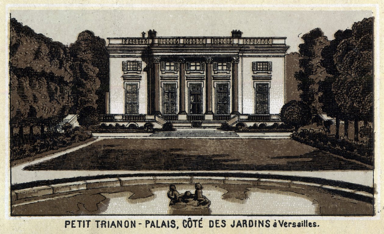Vista del Pequeño Trianón en los jardines de Versalles. de Unknown artist