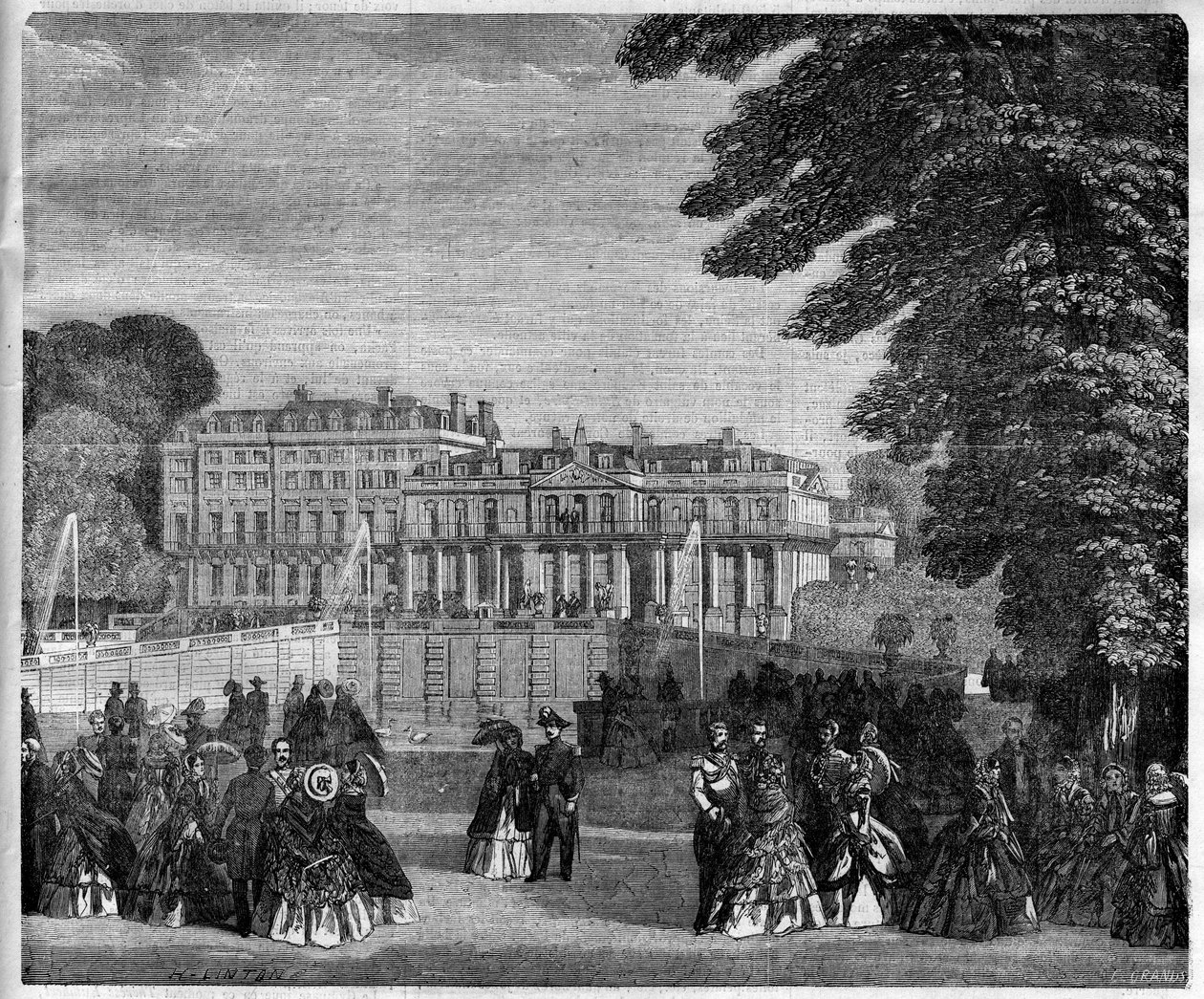 Vista del Palacio de Saint Cloud (Saint Cloud) en 1868 de Unknown artist