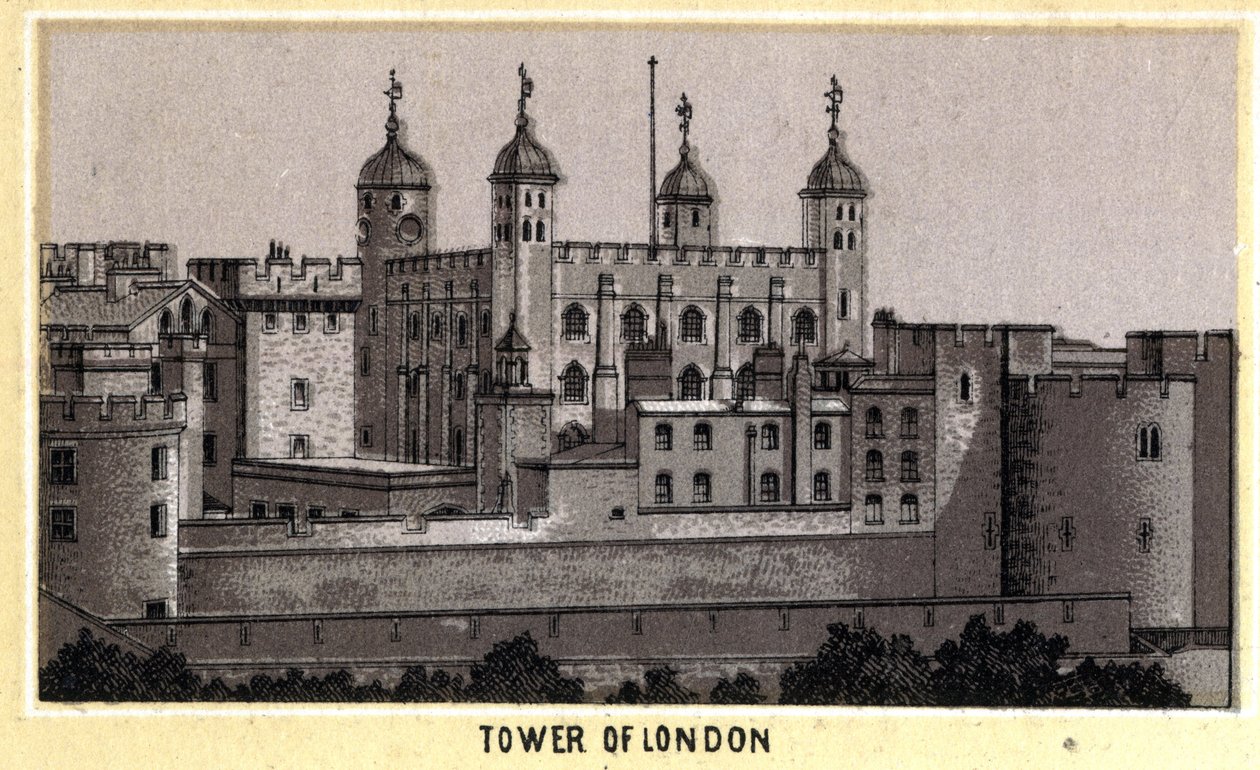 Vista de la Torre de Londres, antigua prisión, Inglaterra de Unknown artist