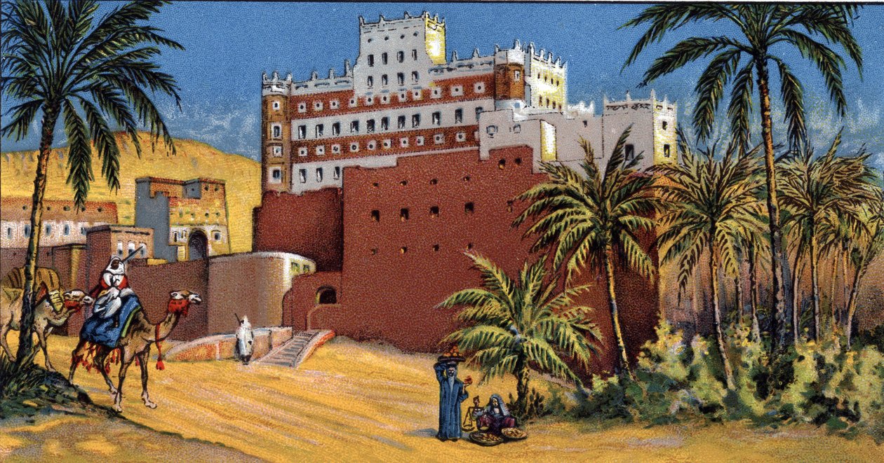 Vista del castillo del Sultán Al Kathiri (Palacio del Sultán Al Kathiri) Seiyun (Say