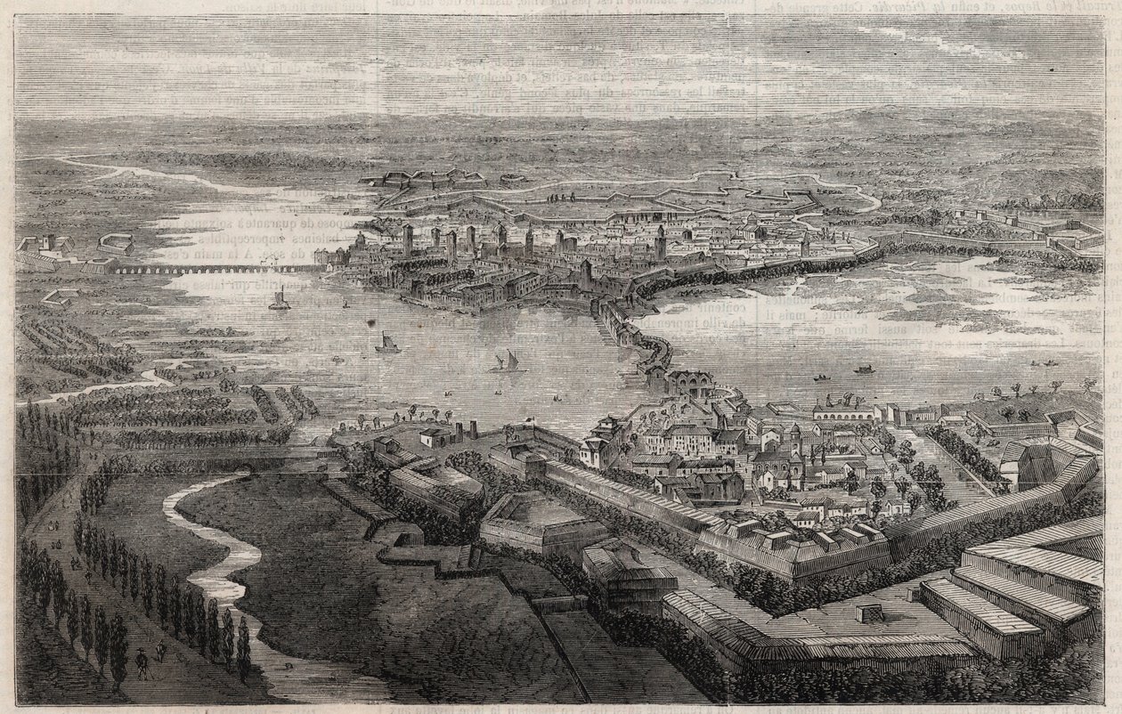 Vista de la ciudad de Mantua en el siglo XIX de Unknown artist