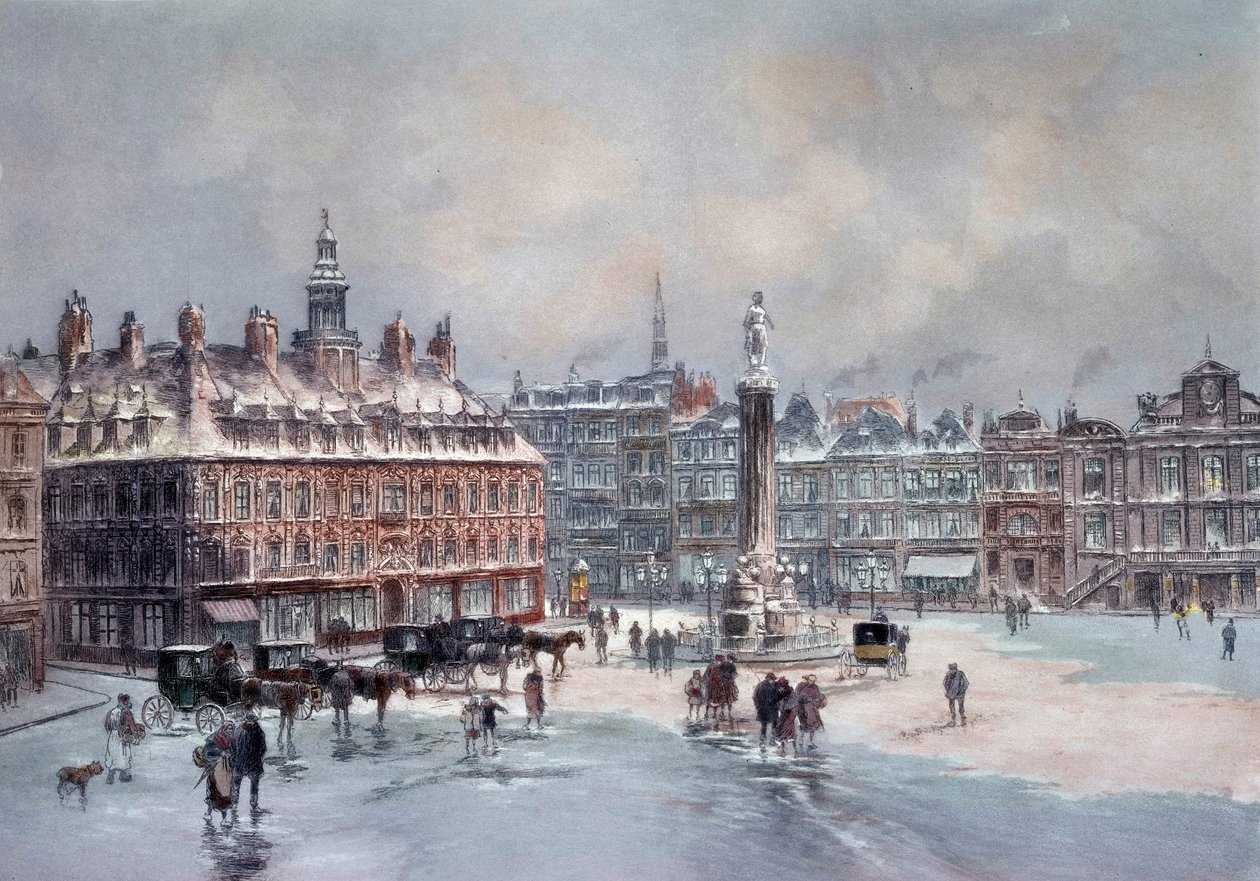 Vista de la gran plaza de Lille de Unknown artist