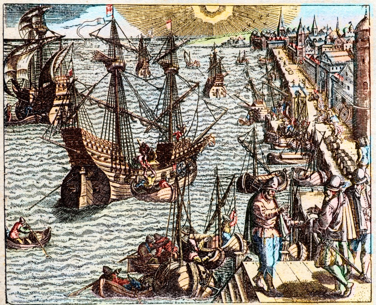 Vista del puerto de Lisboa en el siglo XVI de Unknown artist