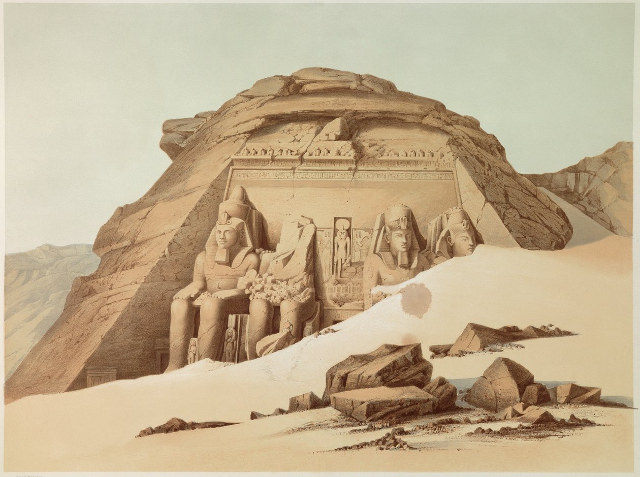 Vista del templo de Abu Simbel. Egipto. Ilustración del siglo XIX. París, Colegio de Francia de Unknown artist