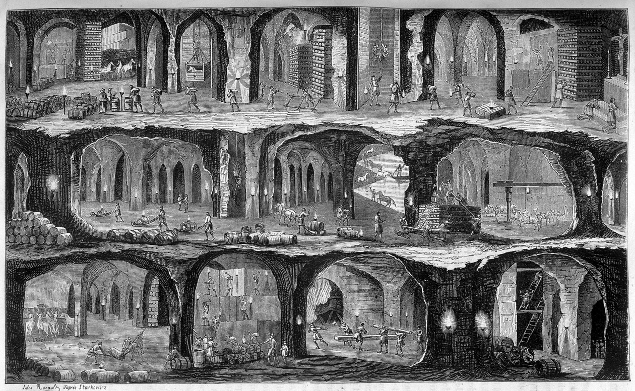 Vista de trabajos subterráneos en las minas de sal de Wieliska, Galitzia. En “Las maravillas de la industria” de Louis Figuier de Unknown artist