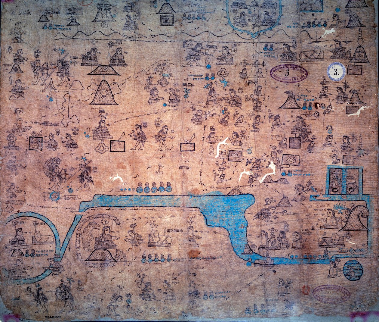 Guerra contra los pueblos del norte liderada por Yacanex; la muerte de Chiconquauthli, jefe Acolhua, de Xolotl, a quien sucedió Nopaltzin, de Achitometl, rey de Colhuacan de Unknown artist