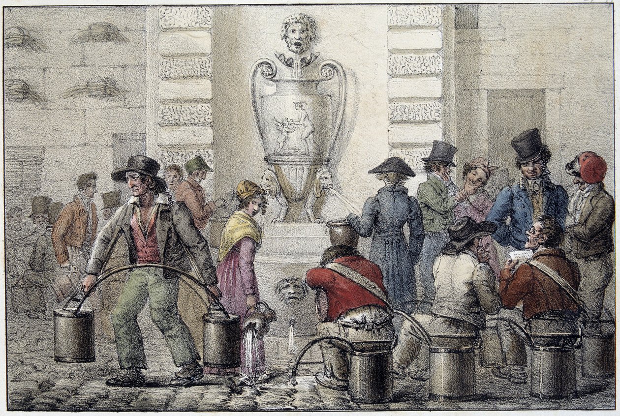 Portadores de agua en la fuente de Unknown artist