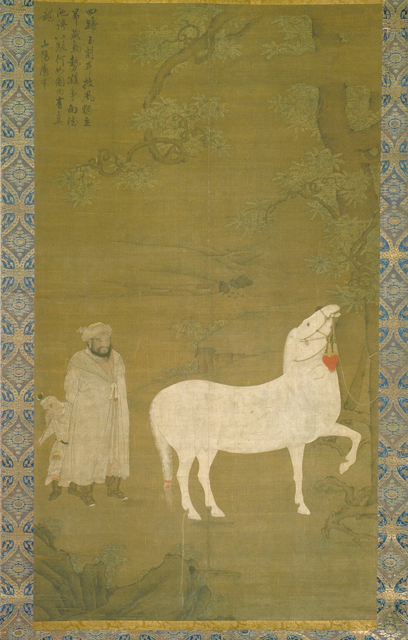 White Tribute Horse (tinta y color sobre seda) de Unknown artist