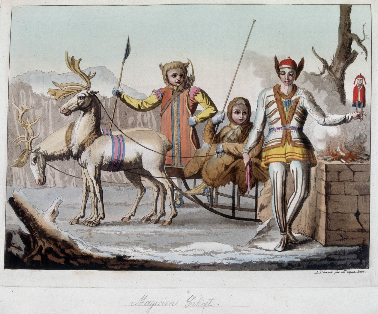 Hechicero Yakut, Siberia. En “El traje antiguo y moderno” de Unknown artist