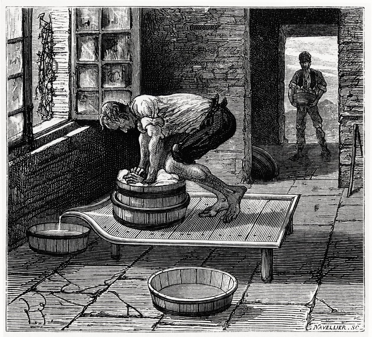 Trabajo del tomme por un quesero de Auvernia - en “Les merveilles de l