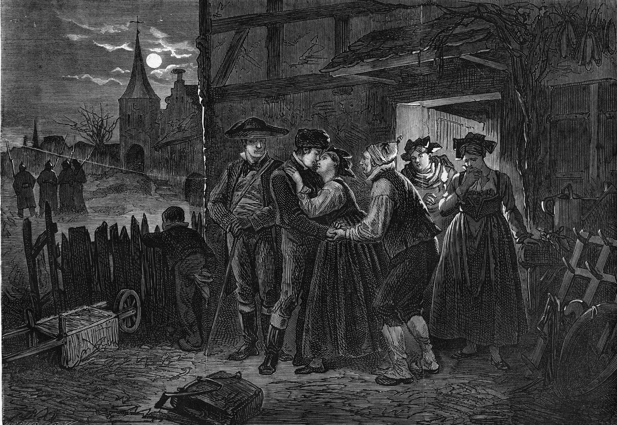 Jóvenes alsacianos emigrados para escapar del servicio militar prusiano. de Unknown artist
