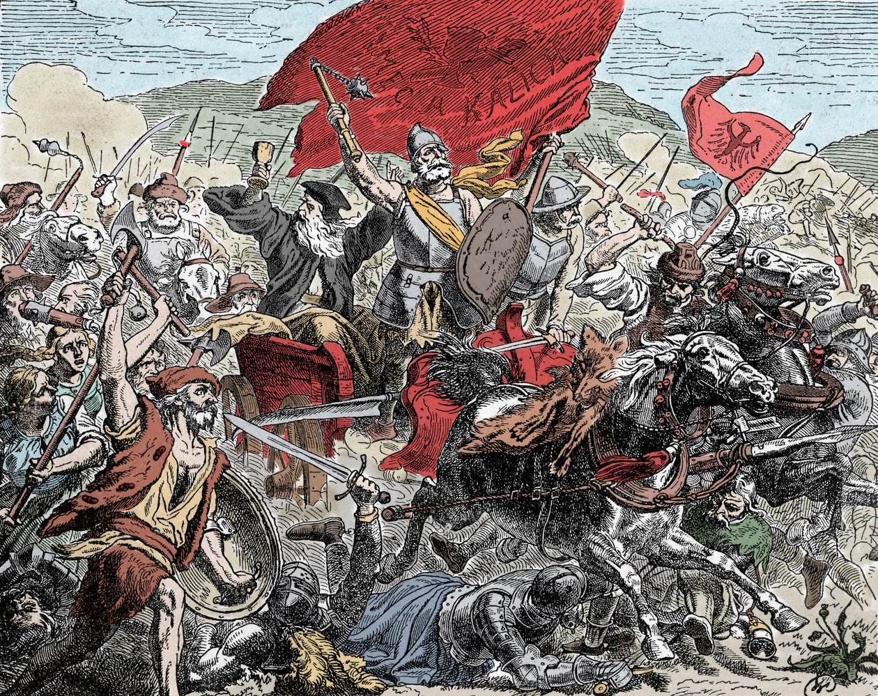 Ziska en batalla - Cruzada contra los husitas (1420-1434): Jan Ziska (1370-1424) en la batalla contra las cruzadas de Unknown artist
