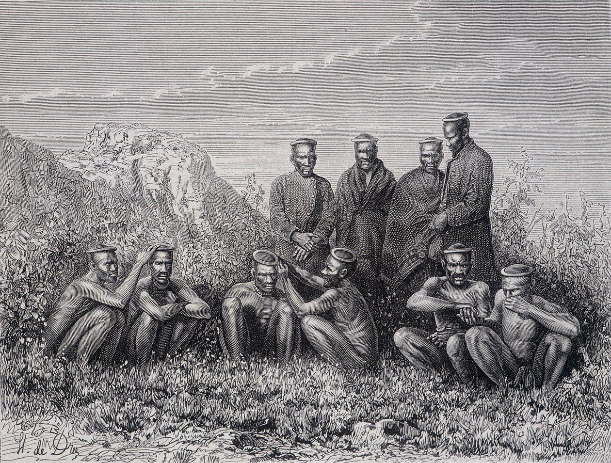 Cafres zulúes (tribu Ring-Kop) de Unknown artist