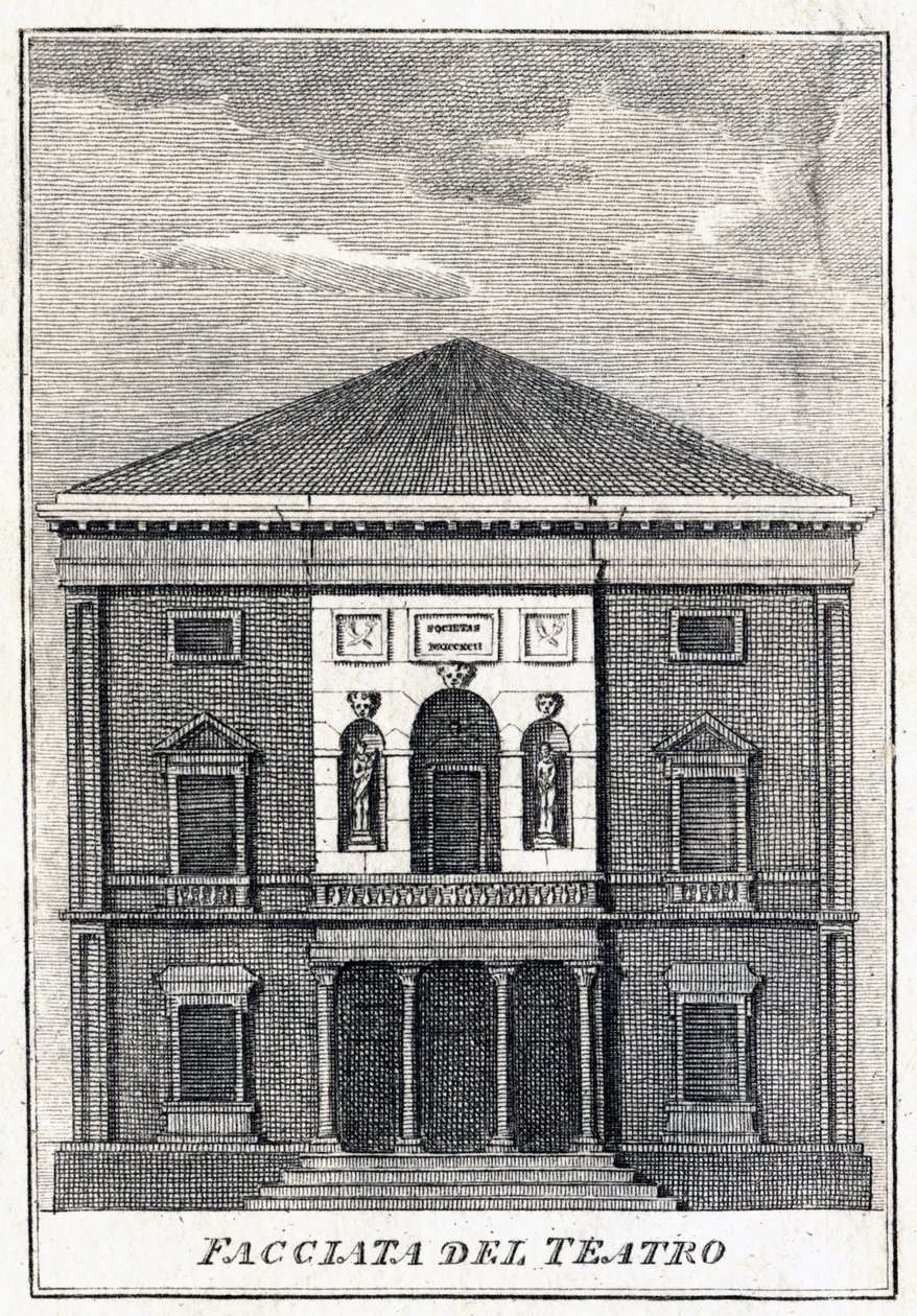 Fachada del Teatro La Fenice en Venecia a mediados del siglo XIX de Unknown artist