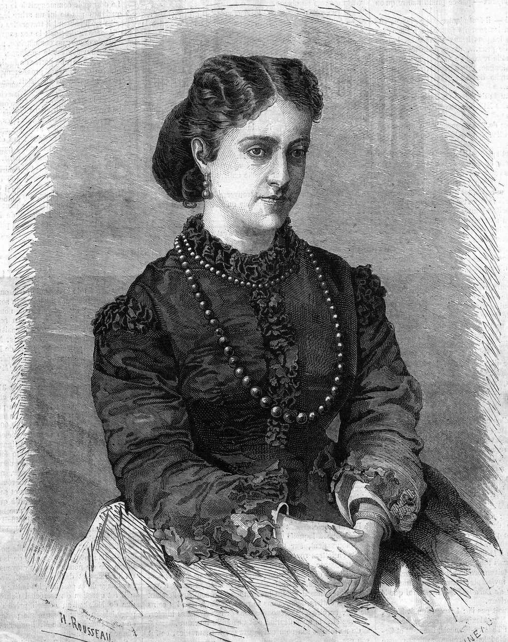 Retrato de Adelina Patti. Cantante italiana (1843-1919). Grabado de 1864 de Unknown artist