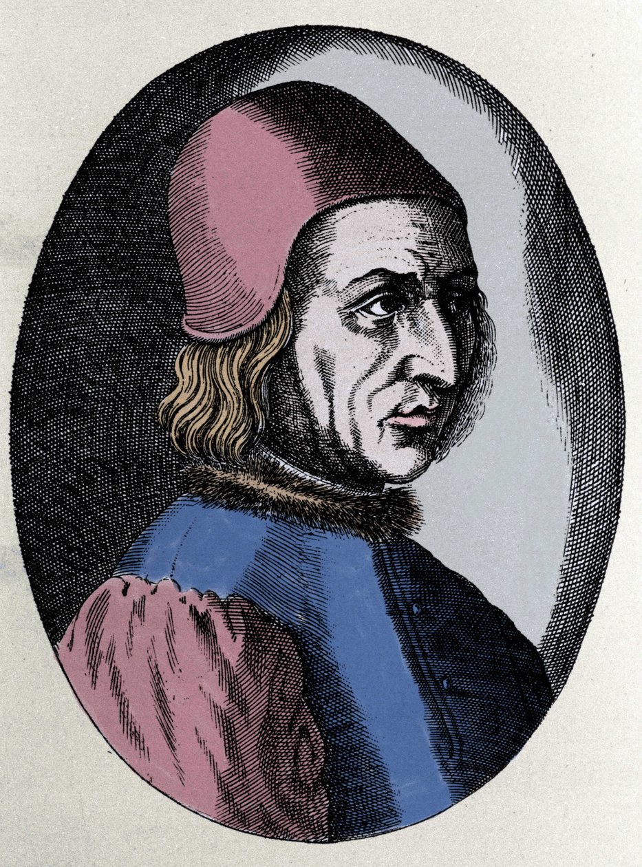 Retrato de Angelo Poliziano (Poliziano Angelo) humanista italiano 1454-1494. en “Virorum Doctorum effigies” de Filippo Galli de Unknown artist