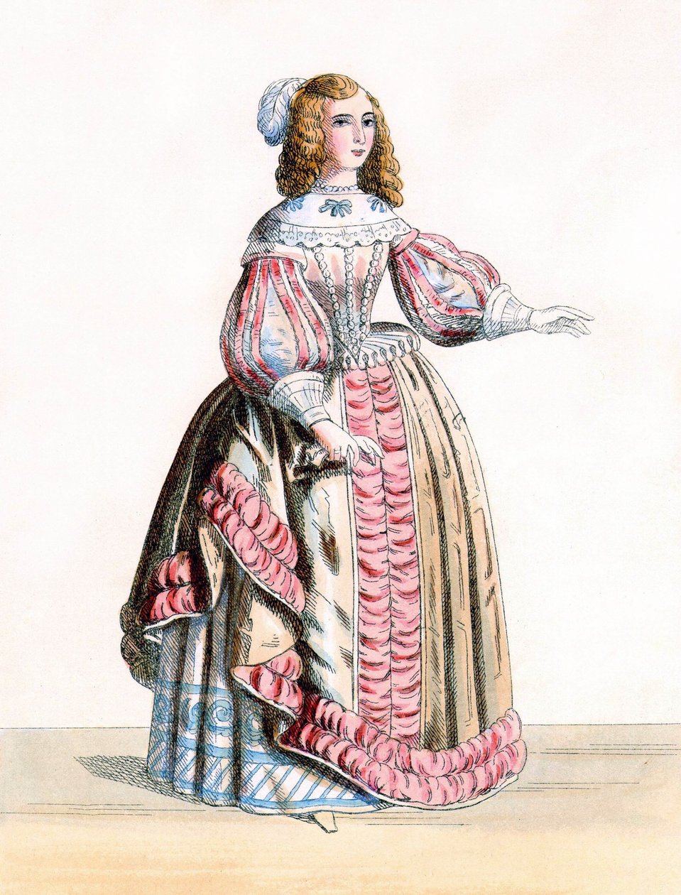 Retrato de Catalina de Braganza (1638-1705), Reina consorte del Rey Carlos II de Inglaterra. grabado de 1860 de Unknown artist