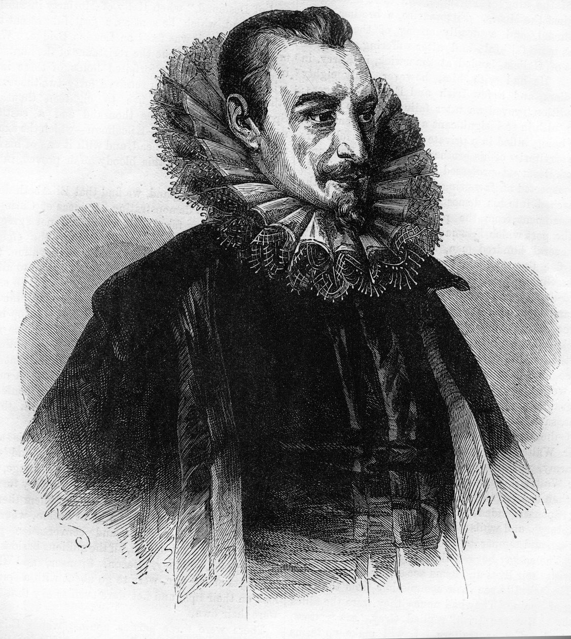 Retrato de Edmund Spenser, poeta inglés (1552-1599). Grabado después de 