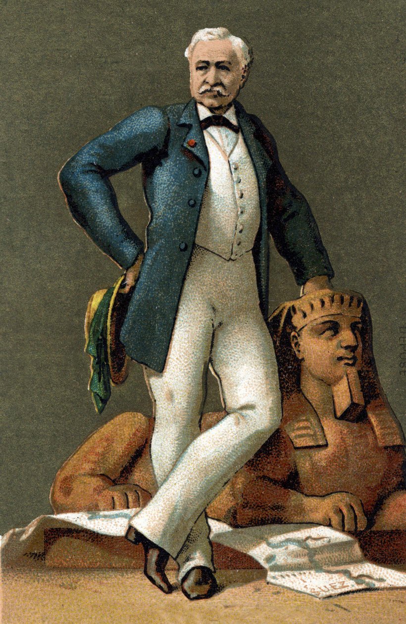 Retrato de Ferdinand de Lesseps (1805-1894), diplomático y administrador francés, en 1885. de Unknown artist
