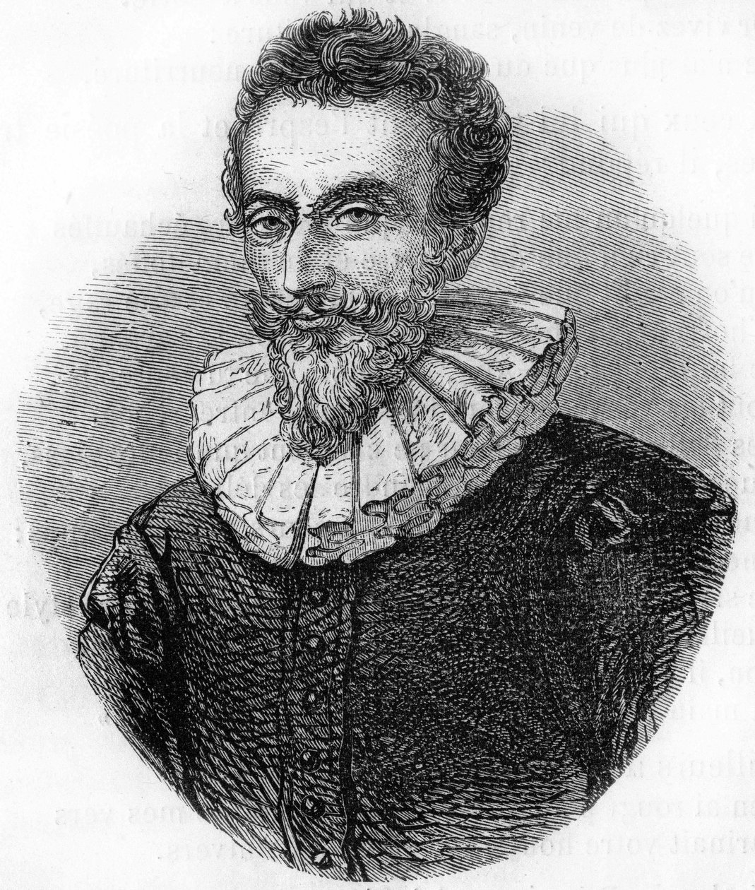 Retrato de François de Malherbe. Poeta francés (1555-1628) (grabado de 1866) de Unknown artist