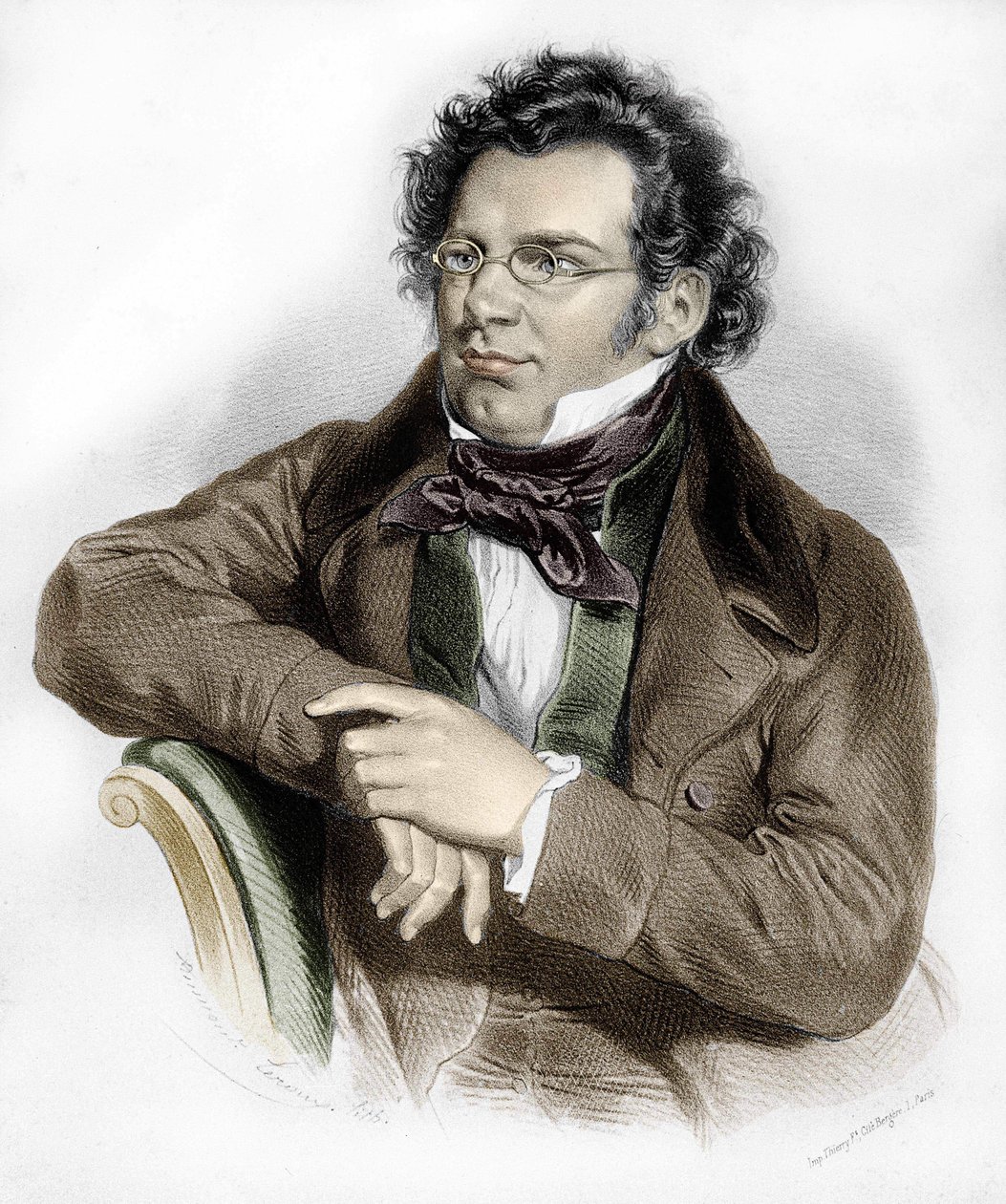 Retrato de Franz Schubert (1797-1828), compositor austriaco de Unknown artist