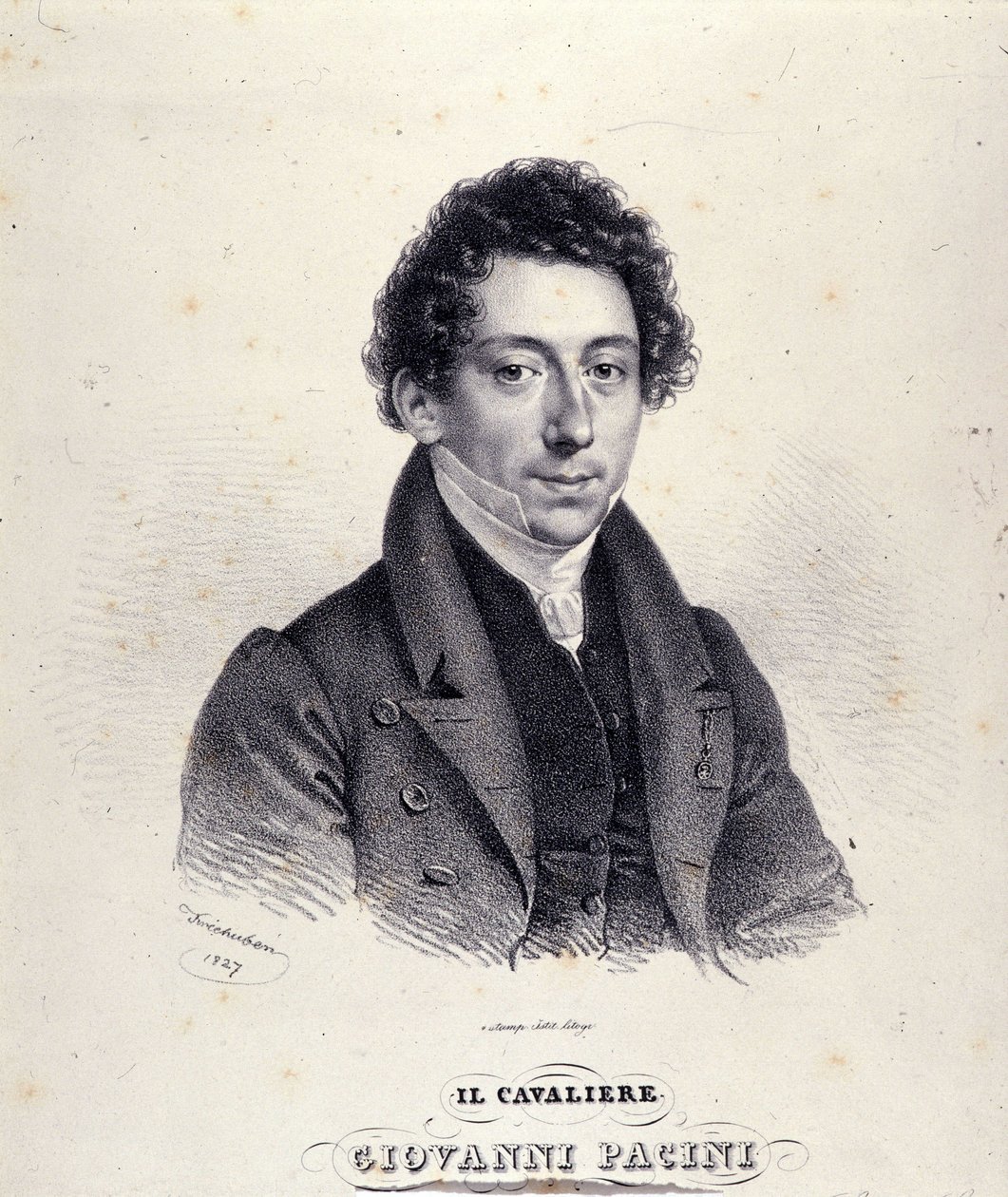 Retrato de Giovanni Pacini, compositor italiano (1796-1867) de Unknown artist
