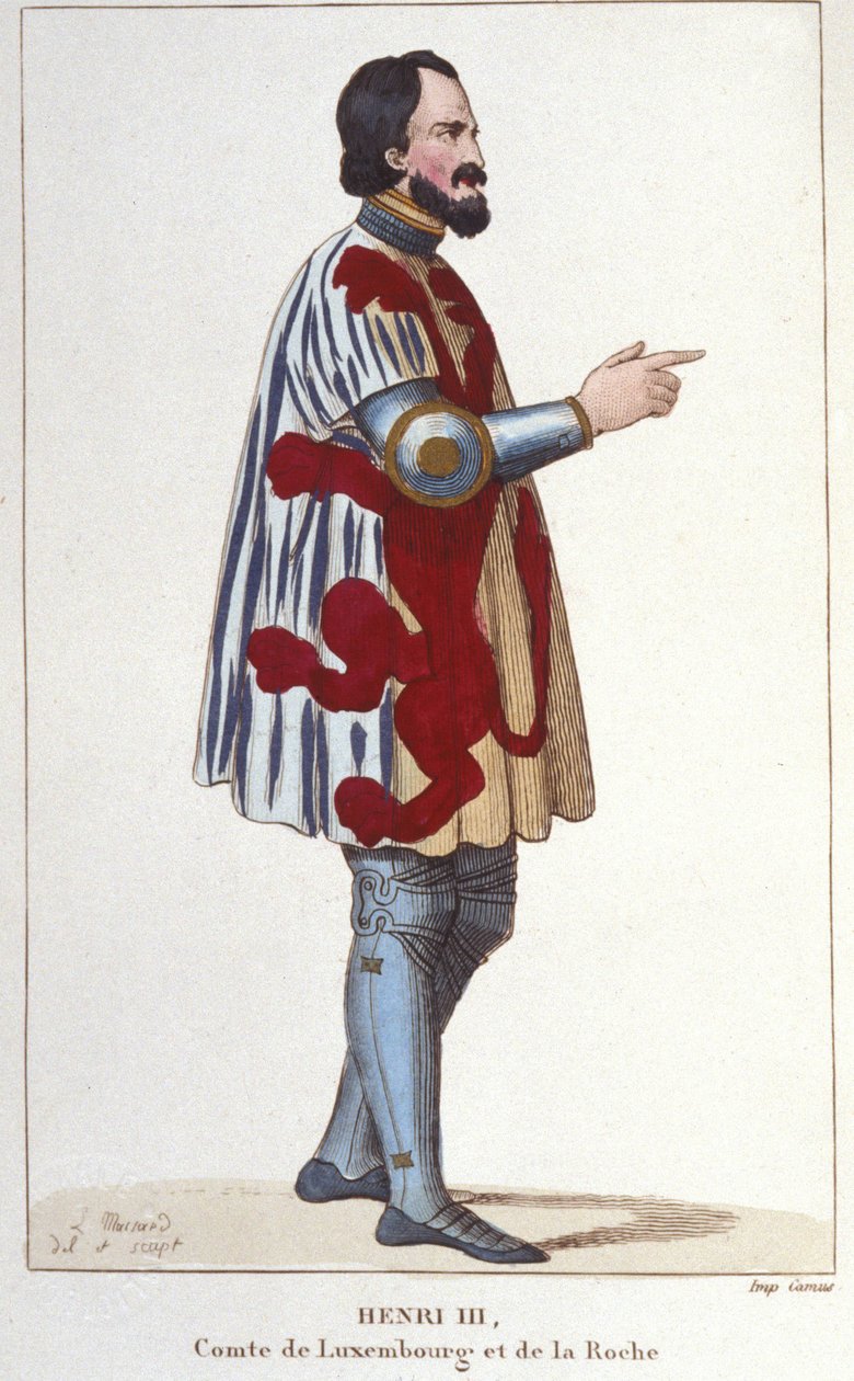 Retrato de Enrique III Conde de Luxemburgo (1247 - 1284). Grabado de 1830 de Unknown artist